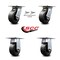 Service Caster 5 Inch Polyolefin Caster Set with Ball Bearing 2 Swivel Lock and 2 Rigid SCC SCC-35S520-POB-BSL-2-R-2 - alternate 4